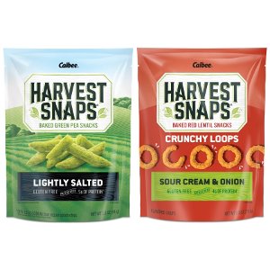 Calbee Harvest Snaps Crunchy Loops Baked Red Lentil Snacks Sour Cream &  Onion, 71g